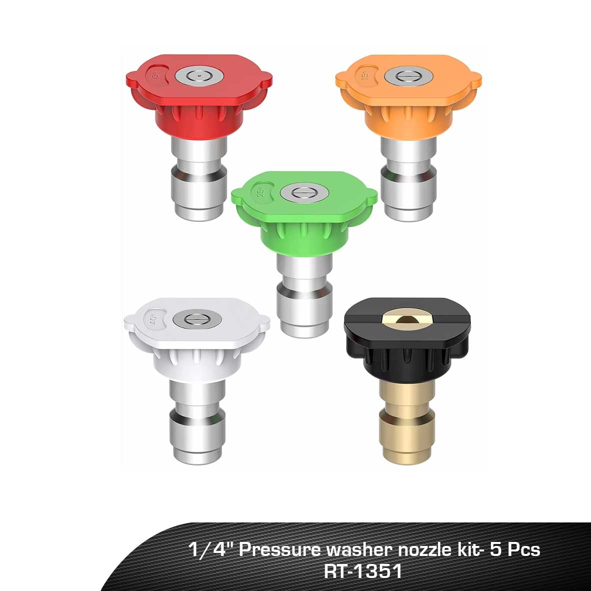 1/4" Pressure washer nozzle kit 5 Pcs RT Media Solutions