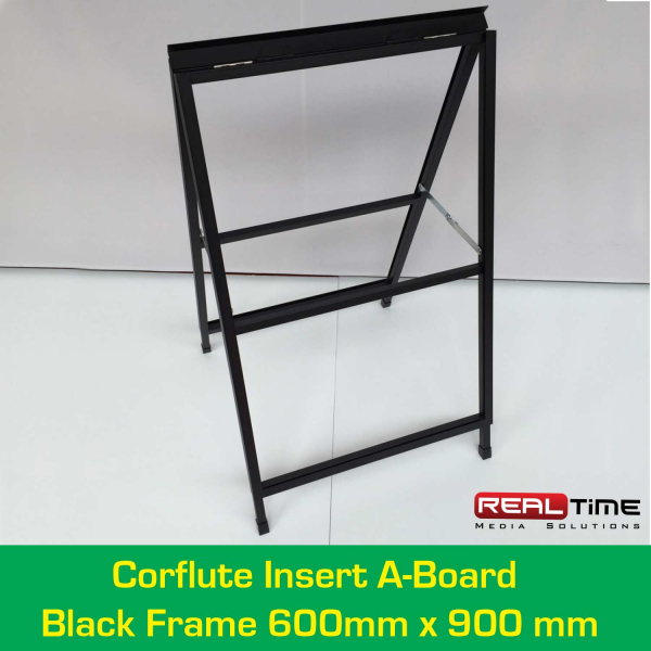 Core Flute Insert Corflute Insert A-Board Black Frame 600mmx900mm - RT Media Solutions