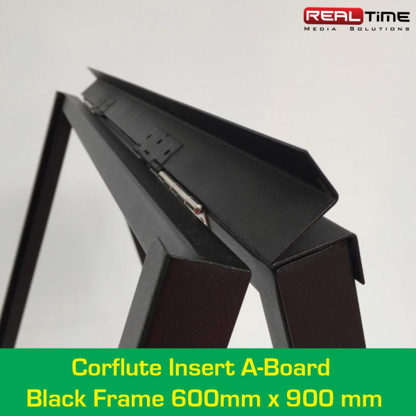 Core Flute Insert Corflute Insert A-Board Black Frame 600mmx900mm - RT Media Solutions