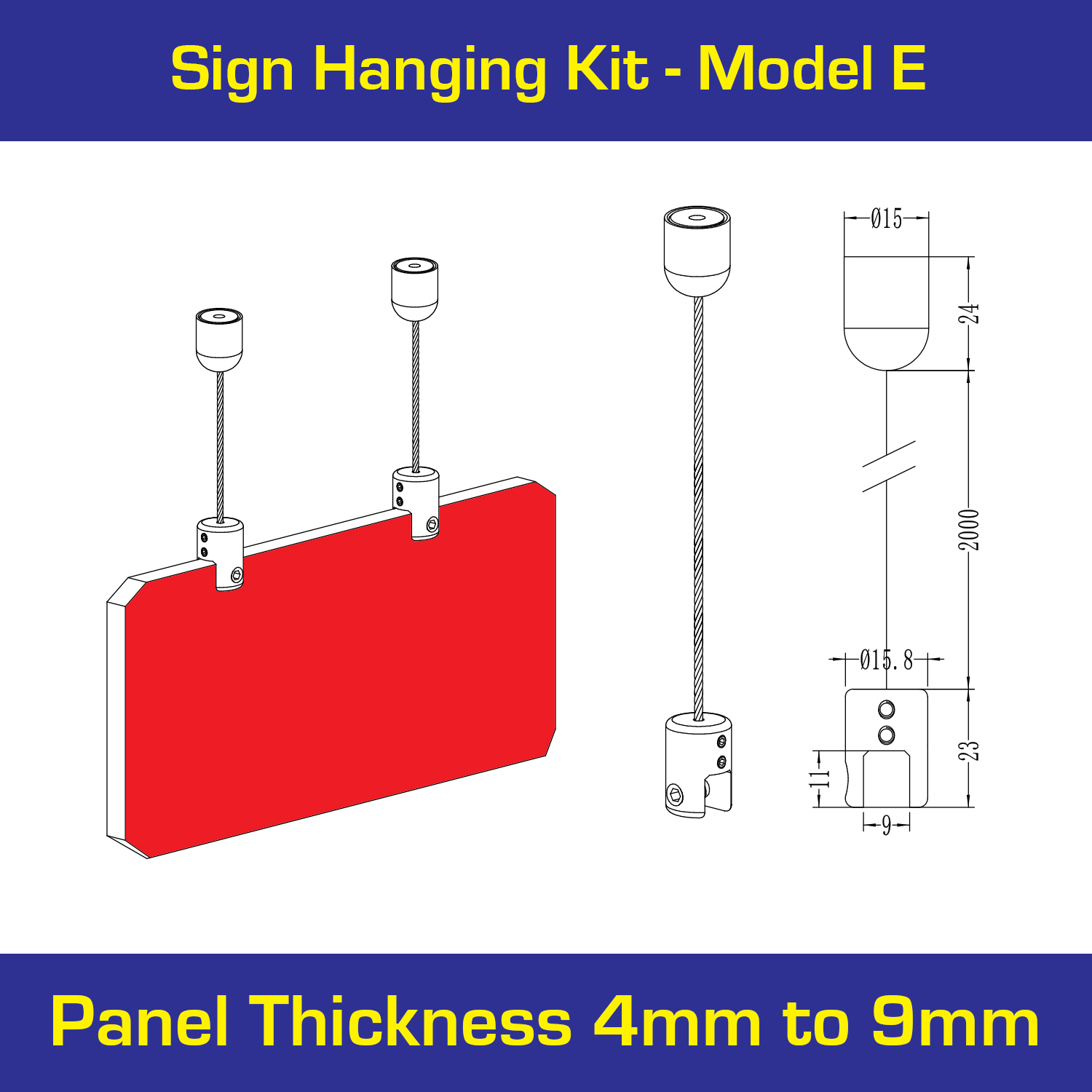Sign Hanging kit Model E RT Media Solutions
