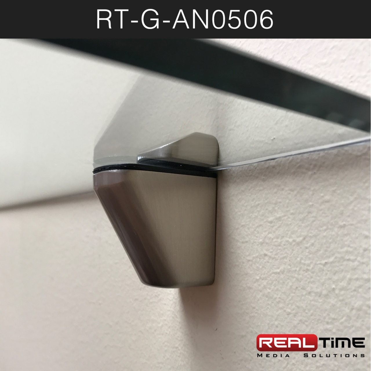 50mm Adjustable Shelf Bracket Wall Mount To Hold 515mm Glass RT