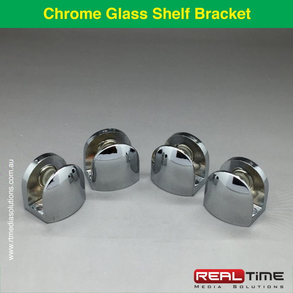 Chrome Shelf Bracket To Hold 68mm Glass RT Media Solutions