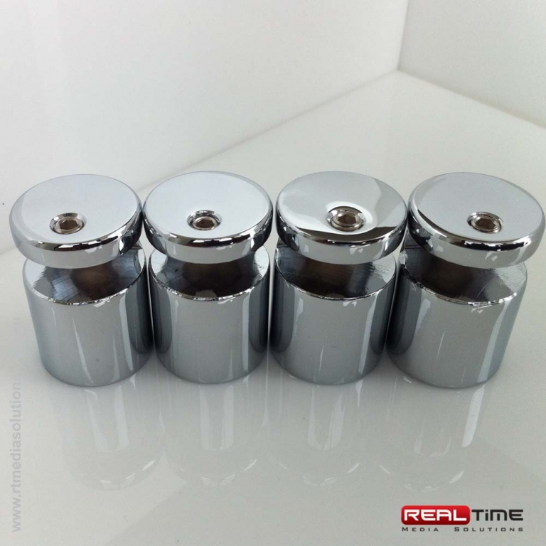 Edge Grip Standoffs Chrome Finish 25x37mm4Qty/Pack RT Media Solutions