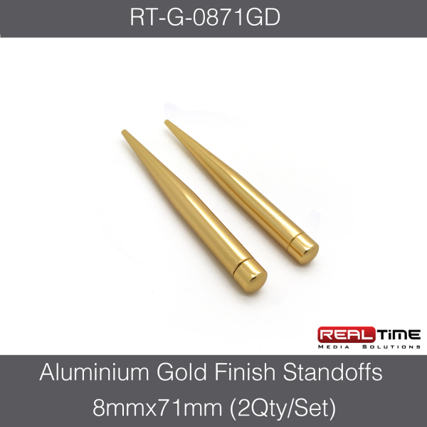 Aluminium Gold Finish Standoffs 8mmx71mm(2Qty/Set) RT Media Solutions