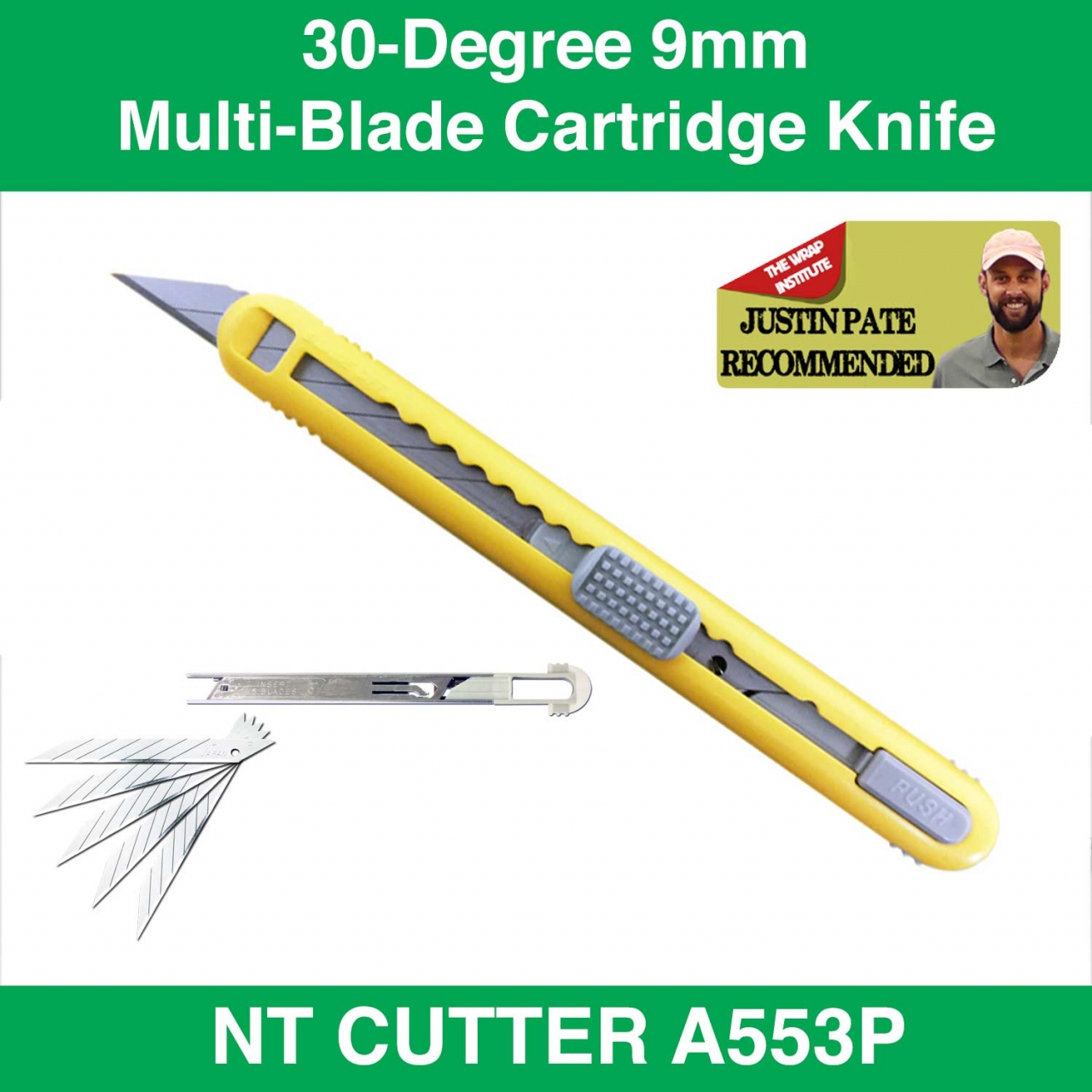 NT CUTTER A553P 30Degree 9mm MultiBlade Cartridge Knife RT Media