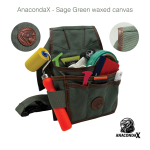 AnacondaX - Sage Green Colour  Waxed Canvas Tool Bag | Limited Edition