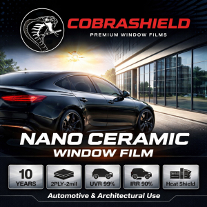 Nano Ceramic Window Film | VLT 10% | 10 Years | 2PLY-2mil | 1.52 x30m | Automotive and Architectural Use