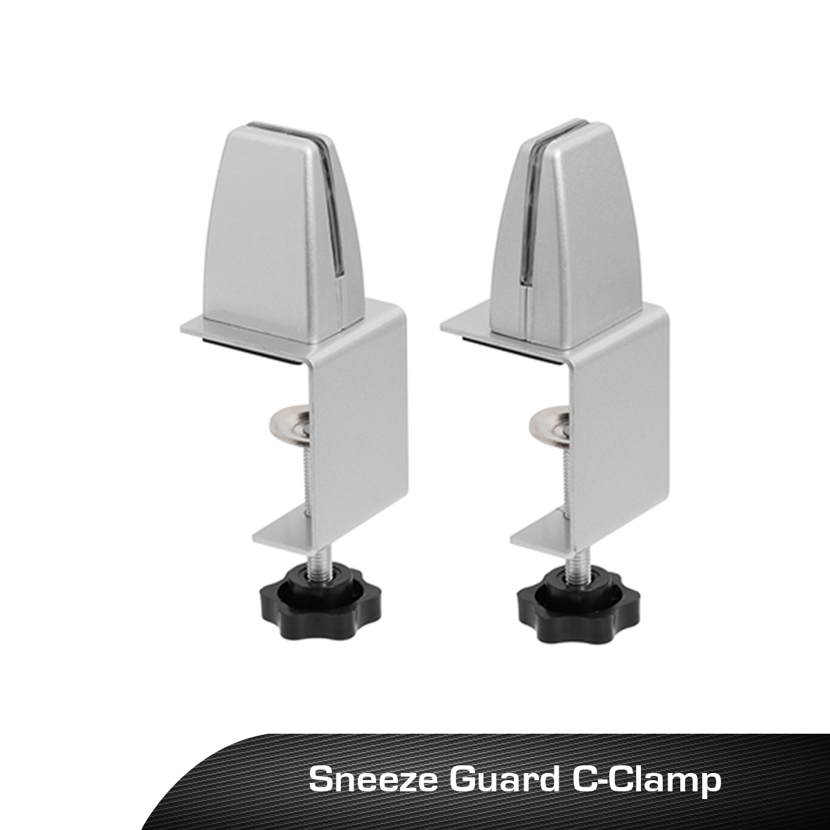 up to 2 Countertop 15289-2D FixtureDisplays Sneeze Guard C-Clamp Support Edge Clamp Dual Direction Adjustable Work with 1/8-3/4 Material 