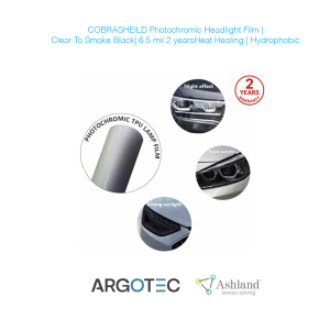 COBRASHElLD Photochromic Headlight Film | Clear To Smoke Black | 6.5 mil | 2 yearsHeat Healing | Hydrophobic