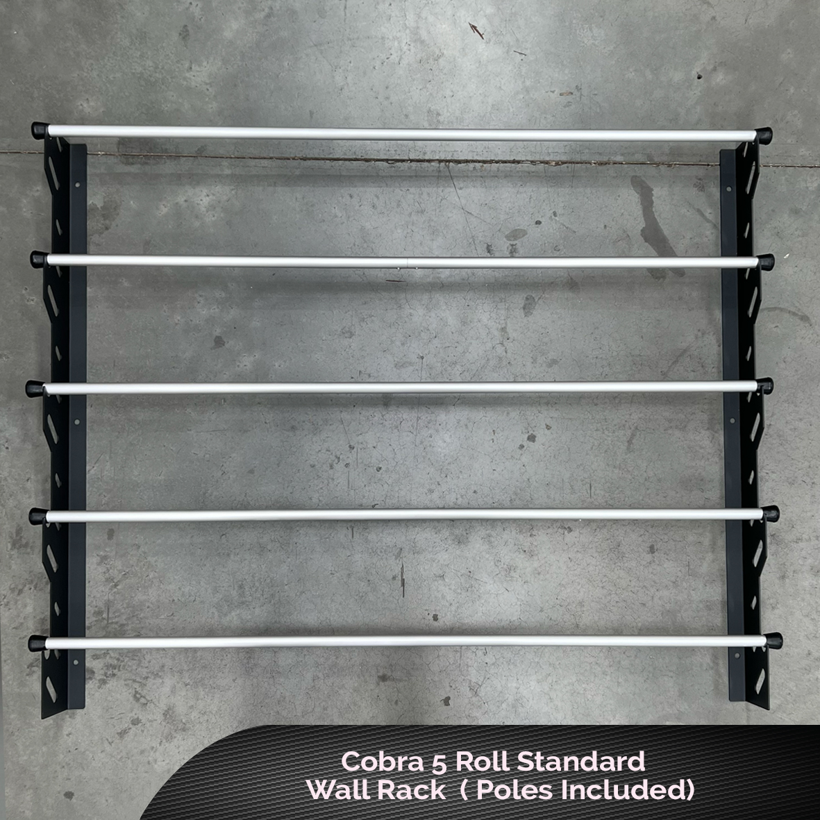 Cobra 5 Roll Standard Wall Rack ( Poles Included) RT Media Solutions