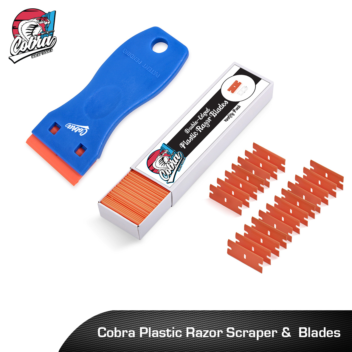 Cobra Plastic Razor Scraper & DoubleEdged Plastic Blades RT Media