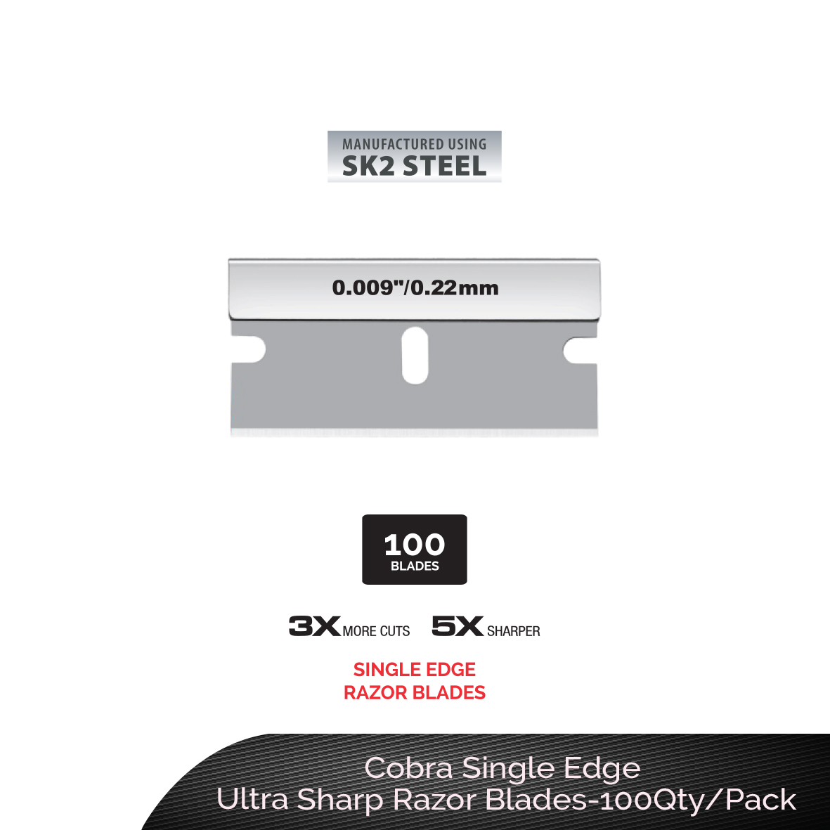 Cobra Single Edge Razor Blades100Qty/Pack RT Media Solutions