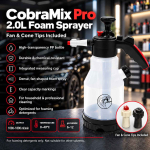 CobraMix Pro 2.0L Foam Sprayer | pH 6–12 Compatibility |  Cone & Fan Tips Included  | 1000–1800 ml/min Output, 0–40°C Operating Range