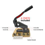 Ironstone V5 Bench-Mount Grommet Machine with four dies (10mm, 11.9mm, 13mm and 5mm corflute)