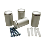 Model B | Long Threaded Aluminium Standoffs | Satin Finish 25mmx40mm - 22mm Max Panel Thickness | Each Hold up to 8 Kg | screw pole size Dia 12mm | Length 30mm