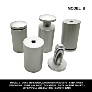 Long Threaded Aluminium Standoffs | Satin Finish | Hold up to 22mm Thickness
