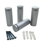 Model A | Long Threaded Aluminium Standoffs | Satin Finish 16mmx40mm - 22mm Max Panel Thickness | Each Hold up to 5Kg | screw pole size. Dia l0mm | Length 30mm