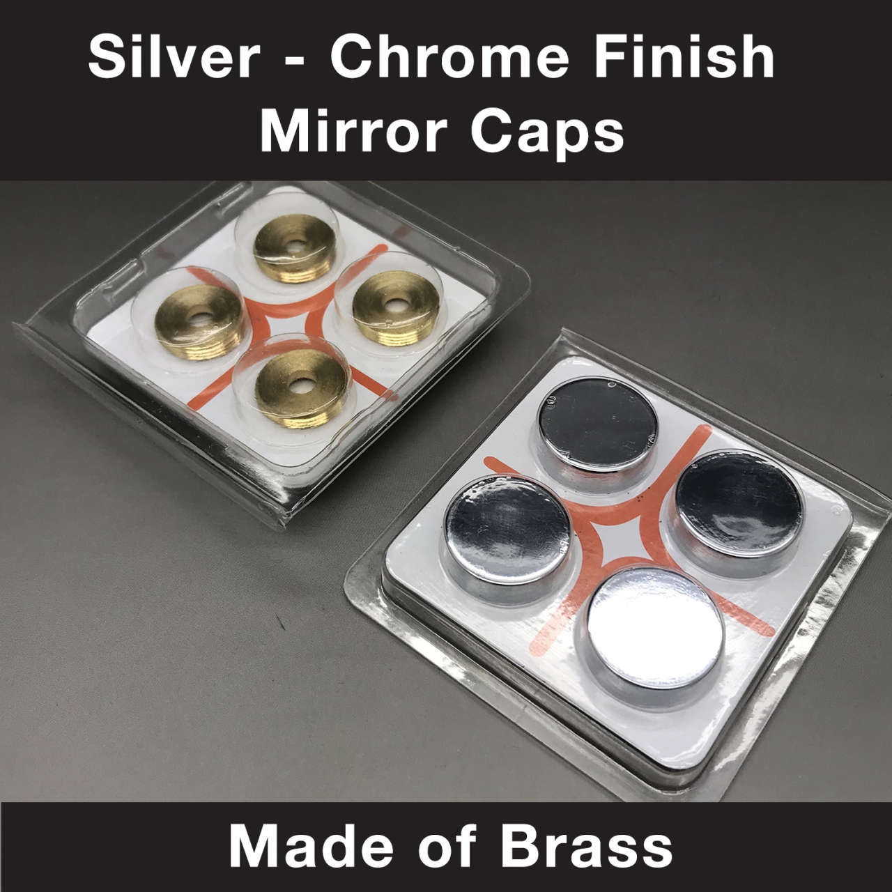 Silver Chrome Finish Mirror Caps Brass RT Media Solutions