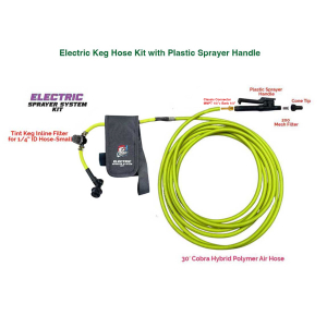 Electric Keg Hose Kit with Plastic Sprayer Handle