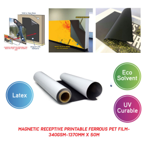 Magnetic Receptive Printable Ferrous PET Film- 340GSM-1370MM X 50M