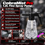 CobraMist Pro 1.2L Fine Spray Pump | pH 6–8 Compatible | Chemical-Resistant 304 Stainless Pump, 180ml/min Output, PET Bottle, 5–30°C Operating Range