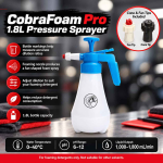 CobraFoam Pro 1.8L Pressure Sprayer | pH 6–12 Compatibility |  Cone & Fan Tips Included | 1000–1800 ml/min Output, 0–40°C Operating Range