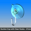 Suction Cups with Clear Hooks-64mm-25qty/bag