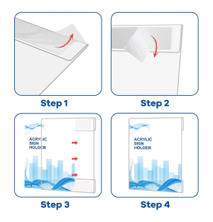 Wall Mount Sign Holders with Double Sided Adhesive Tape