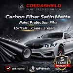 COBRASHIELD Carbon Satin Matte Fiber PPF | 1.52*15M | 7.5mil | 5 years |Self Healing, Hydrophobic