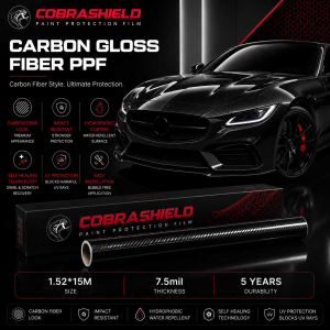 COBRASHIELD Carbon Gloss Fiber PPF | 1.52*15M | 7.5mil | 5 years |Self Healing, Hydrophobic