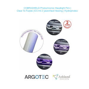 COBRASHElLD Photochromic Headlight Film | Clear To Purple | 2 years l HeatHealing l Hydrophobic