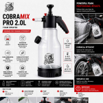 CobraMix Pro 2.0L Foam Sprayer | pH 6–12 Compatibility | Foam & Fan Tip Included | 1000–1800 ml/min Output, 0–40°C Operating Range