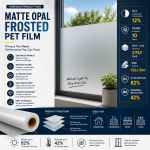 Matte Opal Frosted PET film | VLT 12% | 10 Years  | 2PLY-2mil | 1.52x30m | UV82% | IRR 42%