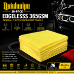QuickWipe Edgeless 365GSM General Purpose Microfibre Towels  | 40cmx40cm | 36Qty /Pack