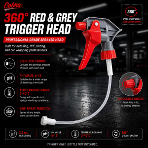 360° Red & Grey Trigger Head | 3.5 mL per stroke | PH value: 6-12 | 0- 40°C |