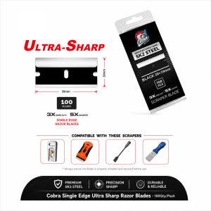 Cobra Single Edge Ultra Sharp Razor Blades-100Qty/Pack