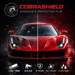 COBRASHEILD Windshield Protection Film | 1.52*15M | 6.5 mil |  2 years |Self Healing| Hydrophobic